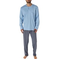 CALIDA Herren Pyjama blau Jersey-Baumwolle Gemustert von CALIDA