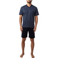 CALIDA Herren Pyjama blau Jersey-Baumwolle Gemustert von CALIDA