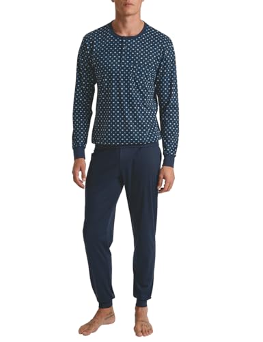 CALIDA Relax Choice Bündchen-Pyjama Herren, aus 100% PIMA-Baumwolle, mit stoffbezogenem Gummibund von CALIDA