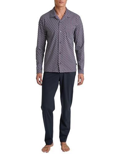 CALIDA Relax Imprint Pyjama, durchgeknöpft Herren, aus 100% Baumwolle, Hose mit stoffbezogenem Gummibund von CALIDA