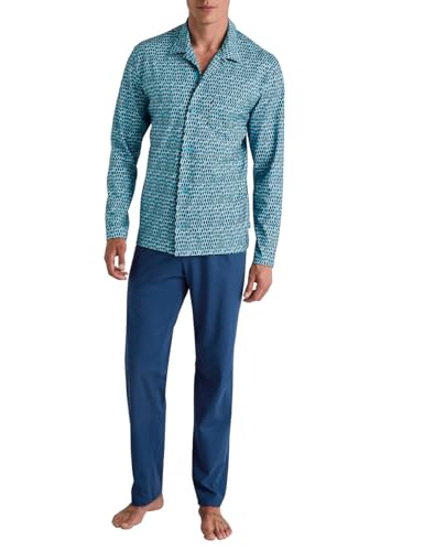 CALIDA Relax Imprint Pyjama, durchgeknöpft Herren, aus 100% Baumwolle, pflegeleicht, elastisch und formstabil, in Single Jersey von CALIDA