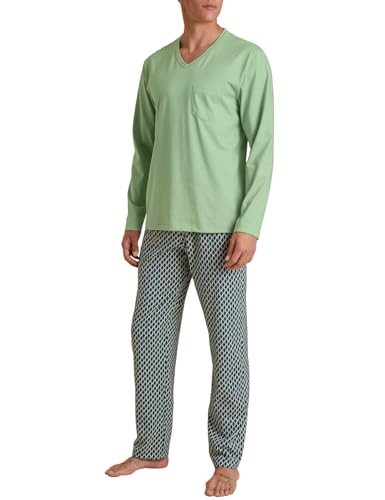 CALIDA Relax Imprint Pyjama, lang Herren, aus 100% Baumwolle, pflegeleicht, elastisch und formstabil, in Single Jersey von CALIDA