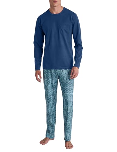 CALIDA Relax Imprint Pyjama, lang Herren, aus 100% Baumwolle, pflegeleicht, elastisch und formstabil, in Single Jersey von CALIDA