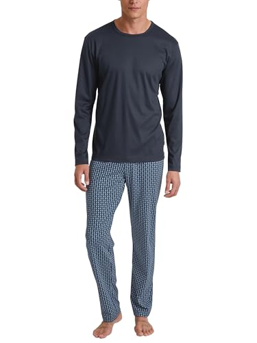 CALIDA Relax Streamline Pyjama, lang Herren, aus 100% Baumwolle, Hose mit stoffbezogenem Gummibund von CALIDA