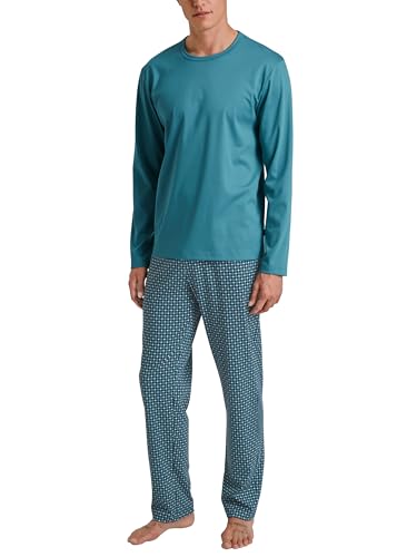 CALIDA Relax Streamline Pyjama, lang Herren, aus 100% Baumwolle, Hose mit stoffbezogenem Gummibund von CALIDA