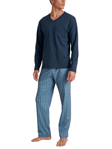 CALIDA Relax Streamline Pyjama, lang Herren, aus 100% Baumwolle, pflegeleicht, elastisch und formstabil von CALIDA