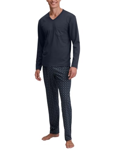 CALIDA Relax Streamline Pyjama lang Herren, aus 100% Baumwolle, Hose mit stoffbezogenem Gummibund von CALIDA
