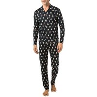 CALIDA Herren Pyjama blau Jersey-Baumwolle Gemustert von CALIDA