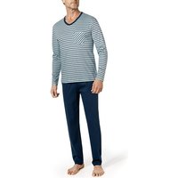 CALIDA Herren Pyjama blau Jersey-Baumwolle Gestreift von CALIDA