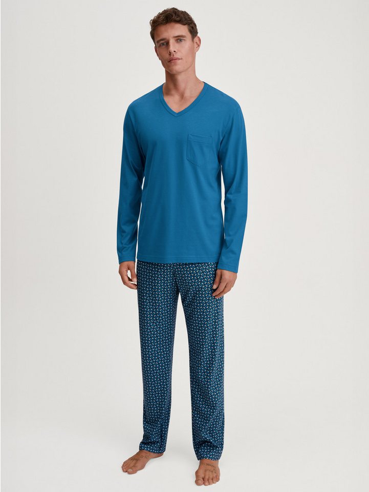 CALIDA Schlafanzug Relax Imprint 2 (2 tlg) atmungsaktiv, Cotton, leicht, weicher Single-Jersey von CALIDA