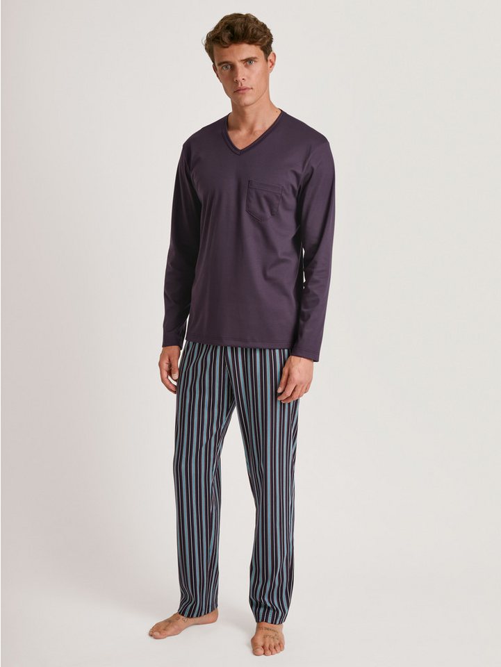 CALIDA Schlafanzug Relax Streamline 1 (2 tlg) mit praktischem V-Ausschnitt von CALIDA
