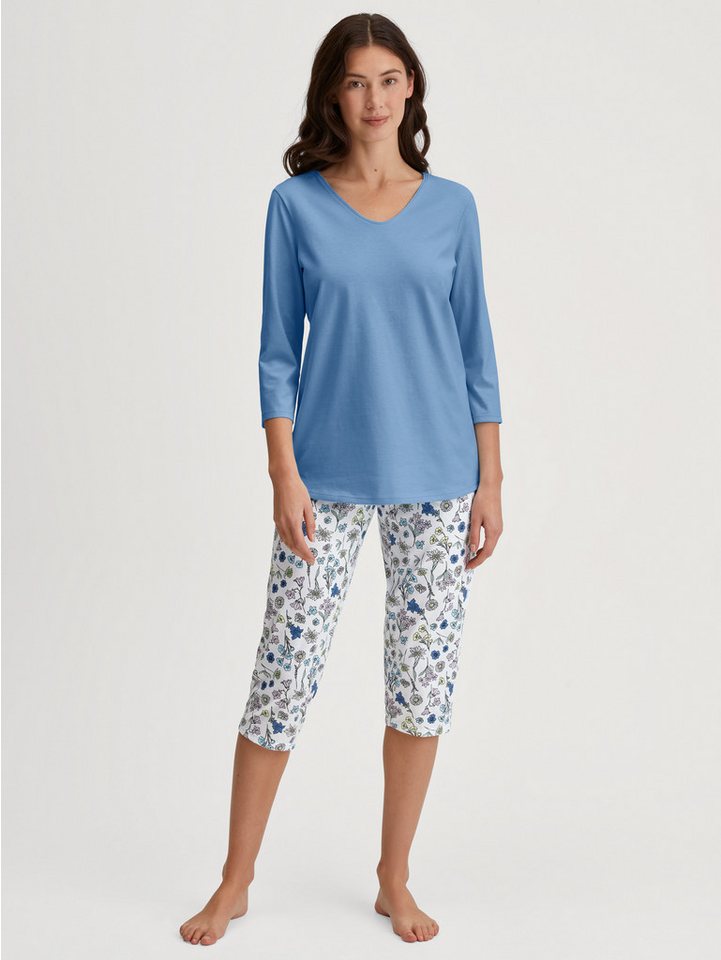 CALIDA Schlafanzug Graphic Nights (2 tlg) V-Ausschnitt, Baumwolle, weich, atmungsaktiv von CALIDA