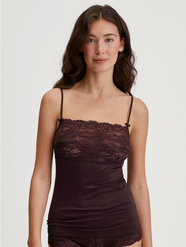 CALIDA Spaghettitop Sensual Secrets semitransparente Spitze, Viskose-Mix, Single Jersey, elastisch, weich von CALIDA