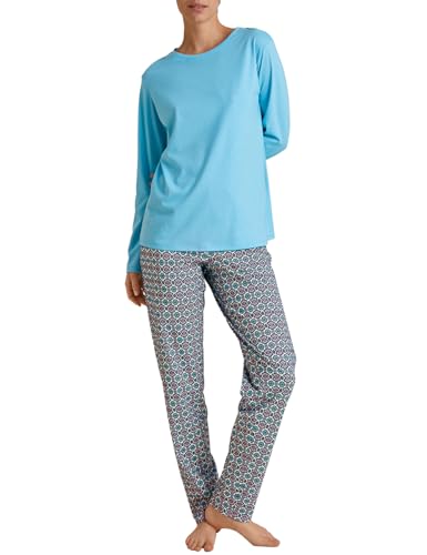 CALIDA Spring Nights Pyjama, lang Damen, aus 100% Baumwolle, atmungsaktiv und klimaregulierend von CALIDA