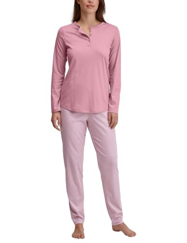 CALIDA Striped Dreams Pyjama, lang Damen, aus 100% Bio-Baumwolle, wärmende Qualität von CALIDA