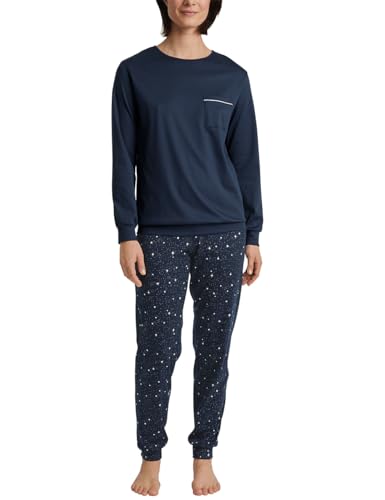 CALIDA Sweet Dreams Bündchen-Pyjama Damen, aus 100% Baumwolle, Hose mit stoffbezogenem Gummibund von CALIDA