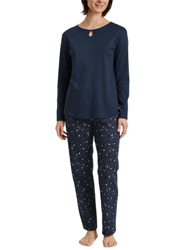 CALIDA Sweet Dreams Pyjama, lang Damen, aus 100% Baumwolle, Hose mit stoffbezogenem Gummibund von CALIDA
