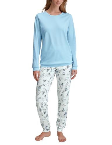 CALIDA Swiss Resort Bündchen-Pyjama Damen, aus 100% Baumwolle von CALIDA