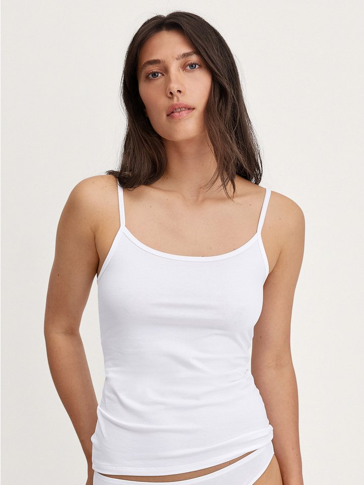 CALIDA Spaghettitop Essential Cotton tiefer Ausschnitt, Single Jersey Qualität, schmale Träger, weich von CALIDA