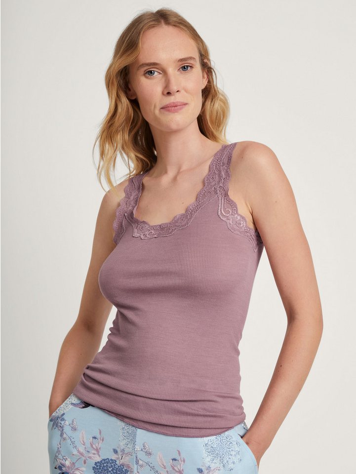 CALIDA Spitzentop Richesse Lace edler Spitzenbesatz, Feinripp-Qualität, wärmend von CALIDA