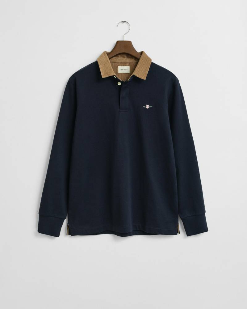 GANT - Heavy Rugger mit Cord-Kragen evening blue - Gr. - XL von GANT