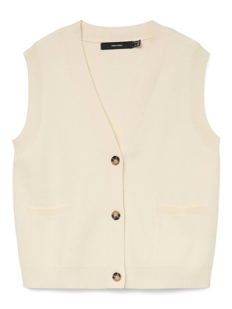 VERO MODA - VMSABA SL V-NECK BUTTON VEST birch - Gr. - S von VERO MODA