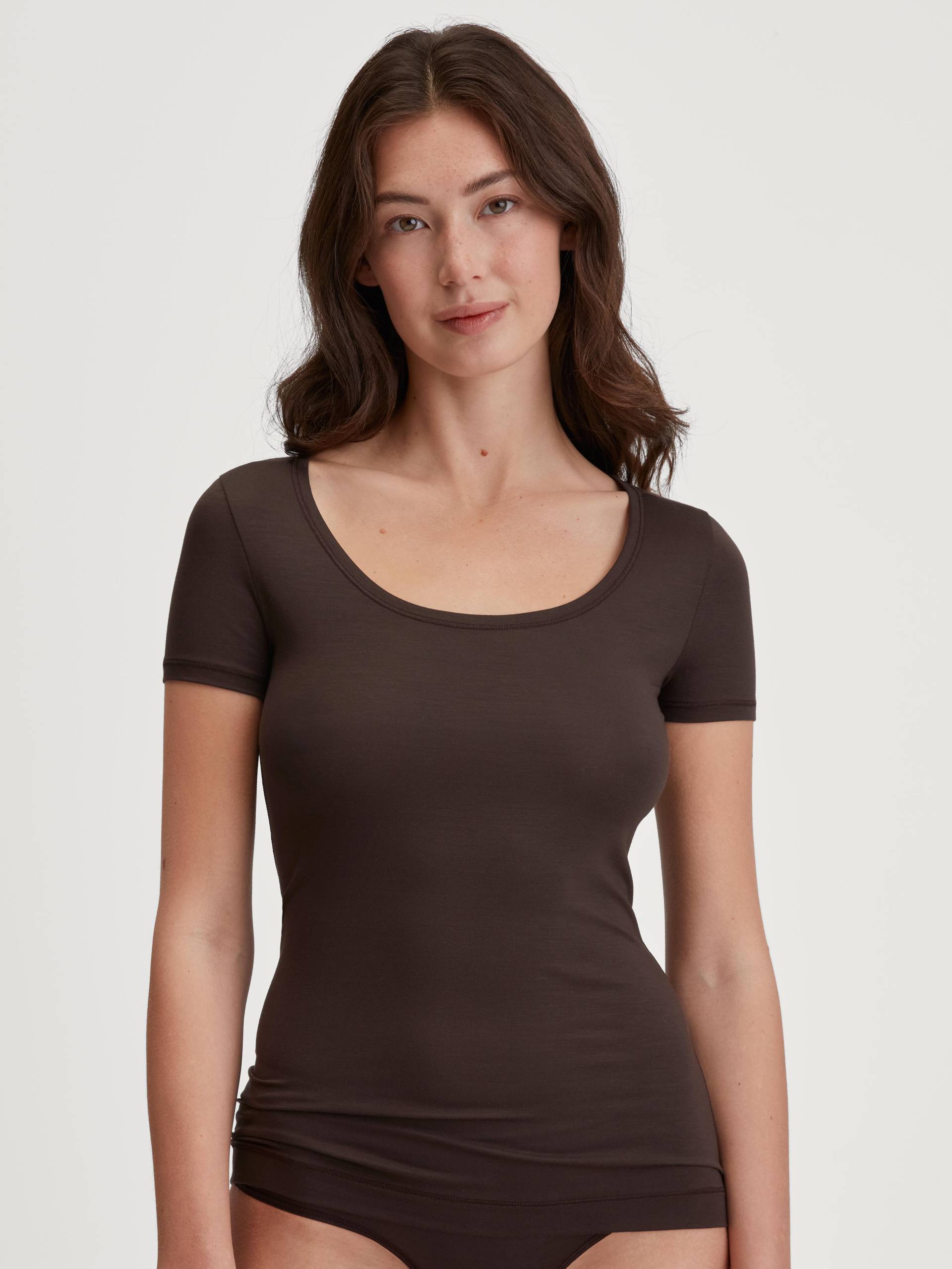 CALIDA - WOMEN Top short-sleeve espresso brown - Gr. - L von CALIDA