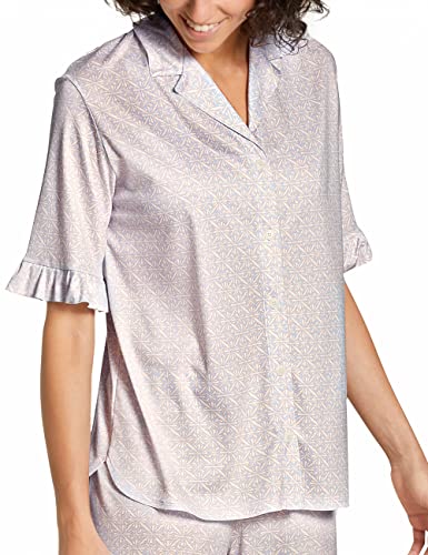 Calida Damen 100% Nature Top, Harmony Blue Print, XXS von CALIDA