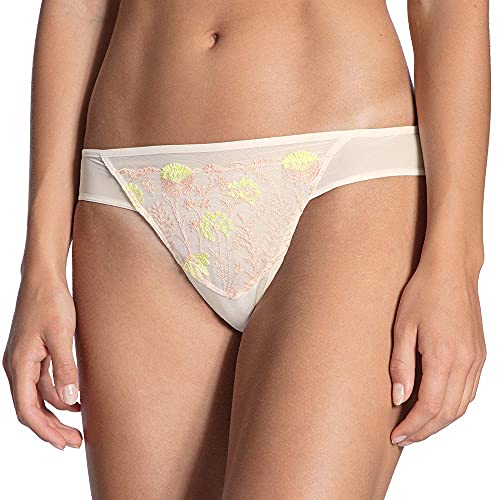 Calida Damen Embroidery Tulle Tanga, Beige (Light Ivory 090), 40-42 von CALIDA