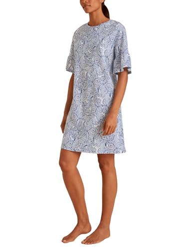 CALIDA Favourites Paisley Kurzarm-Nachthemd, Länge 90cm Damen von CALIDA