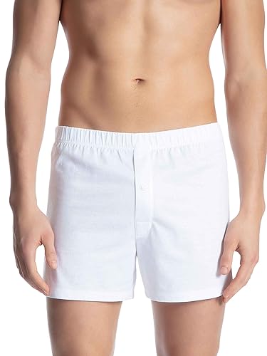 CALIDA Herren Boxershorts Cotton Code, weiß modisch aus 100% Baumwolle, modisch dank raffinierter Schnittführung, Größe: 56 von CALIDA