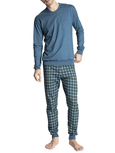 Calida Herren Relax Imprint 1 Pyjamaset, Blue Lake, 56 von CALIDA