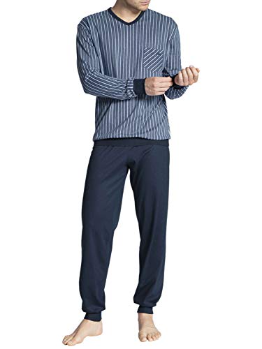 Calida Herren Relax Imprint Basic Pyjamaset durchgeknöpft Zweiteiliger Schlafanzug, Dark Sapphire, XXL Calida Herren Relax Imprint Basic Pyjamaset durchgeknöpft Zweiteiliger Schlafanzug, Dark Sapphire, XXL von CALIDA