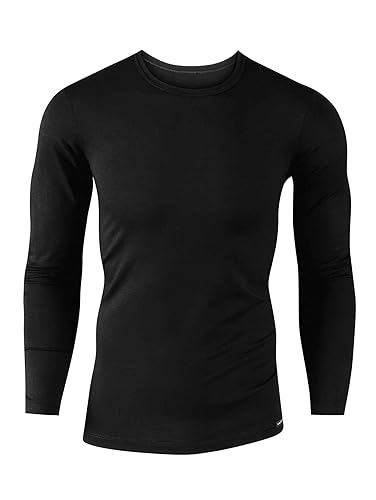 Calida Herren Shirt Langarm Evolution Unterhemd, Schwarz (schwarz 992), 52-54 von CALIDA