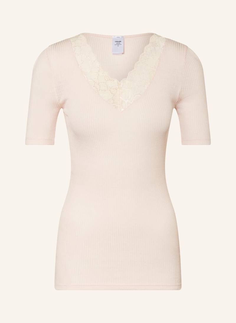 Calida T-Shirt Silky Wool Joy Aus Merinowolle Mit Seide rosa von CALIDA