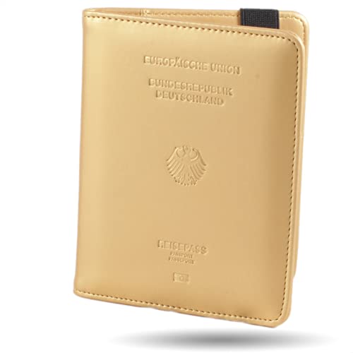 CALIPSO Reisepasshülle - Reisepass RFID Designer Travel Wallet - Praktischer Passport Cover mit Fächern für Impfpässe & Co - Reiseorganizer Etui von CALIPSO