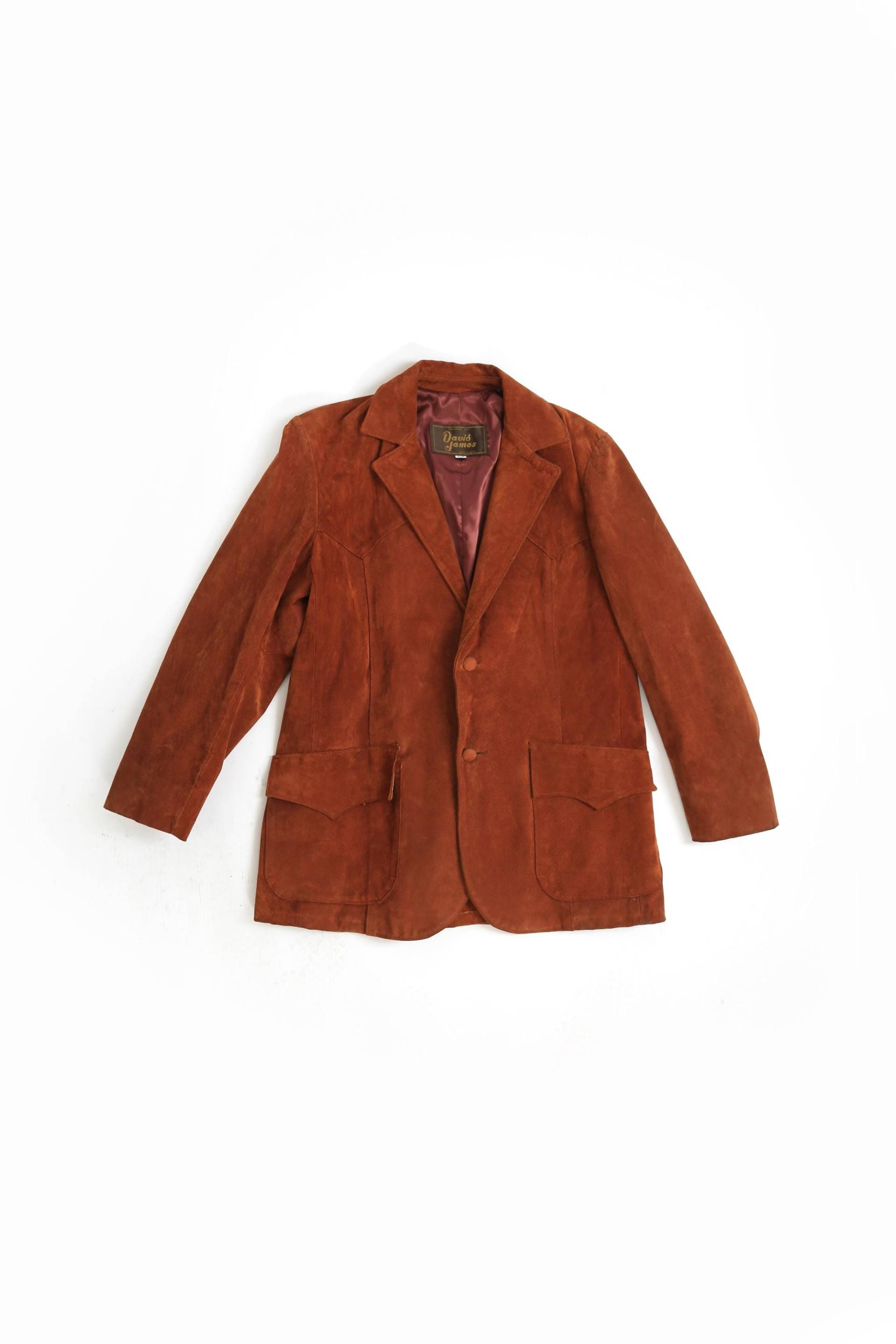 70Er Jahre Herren Braune Wildlederjacke von CALIVINTAGEUSA