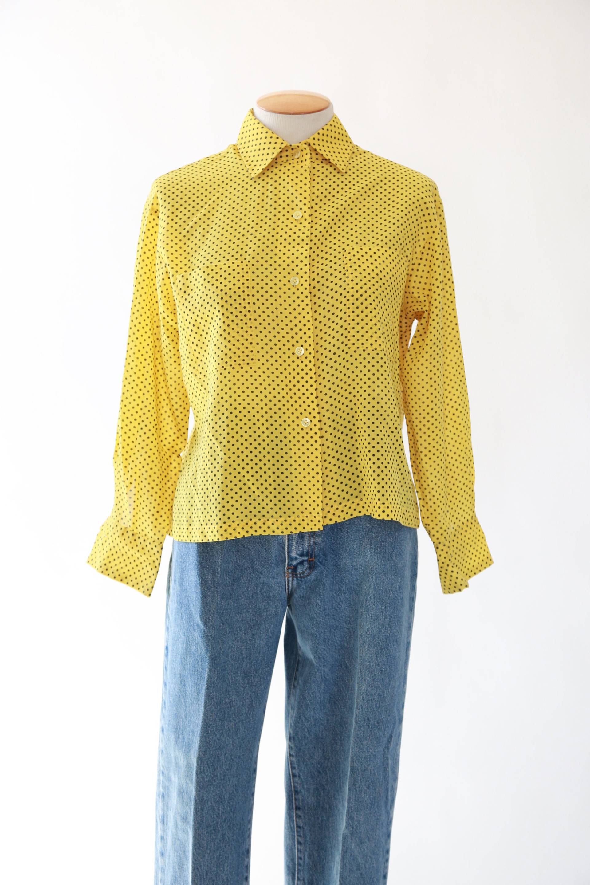 Vintage 60Er Jahre Crop Top in Gelb von CALIVINTAGEUSA