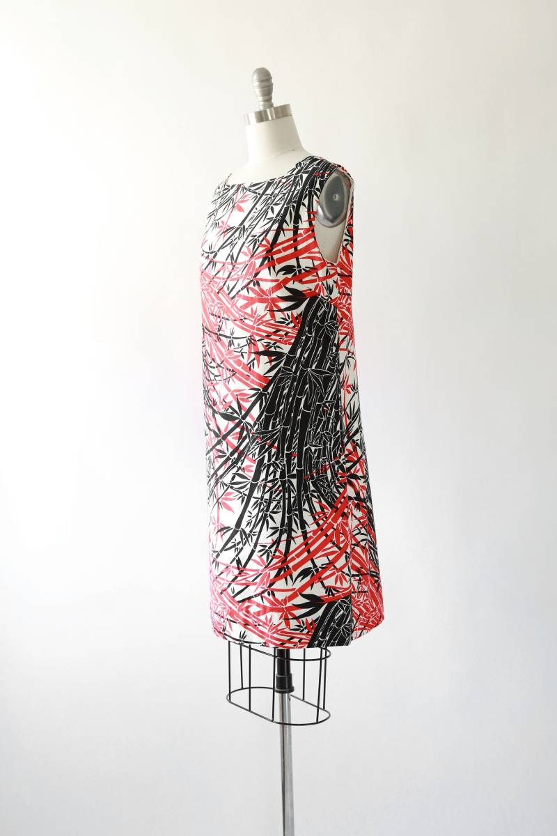 Vintage 60Er Jahre Mod Bambus Print Etuikleid von CALIVINTAGEUSA