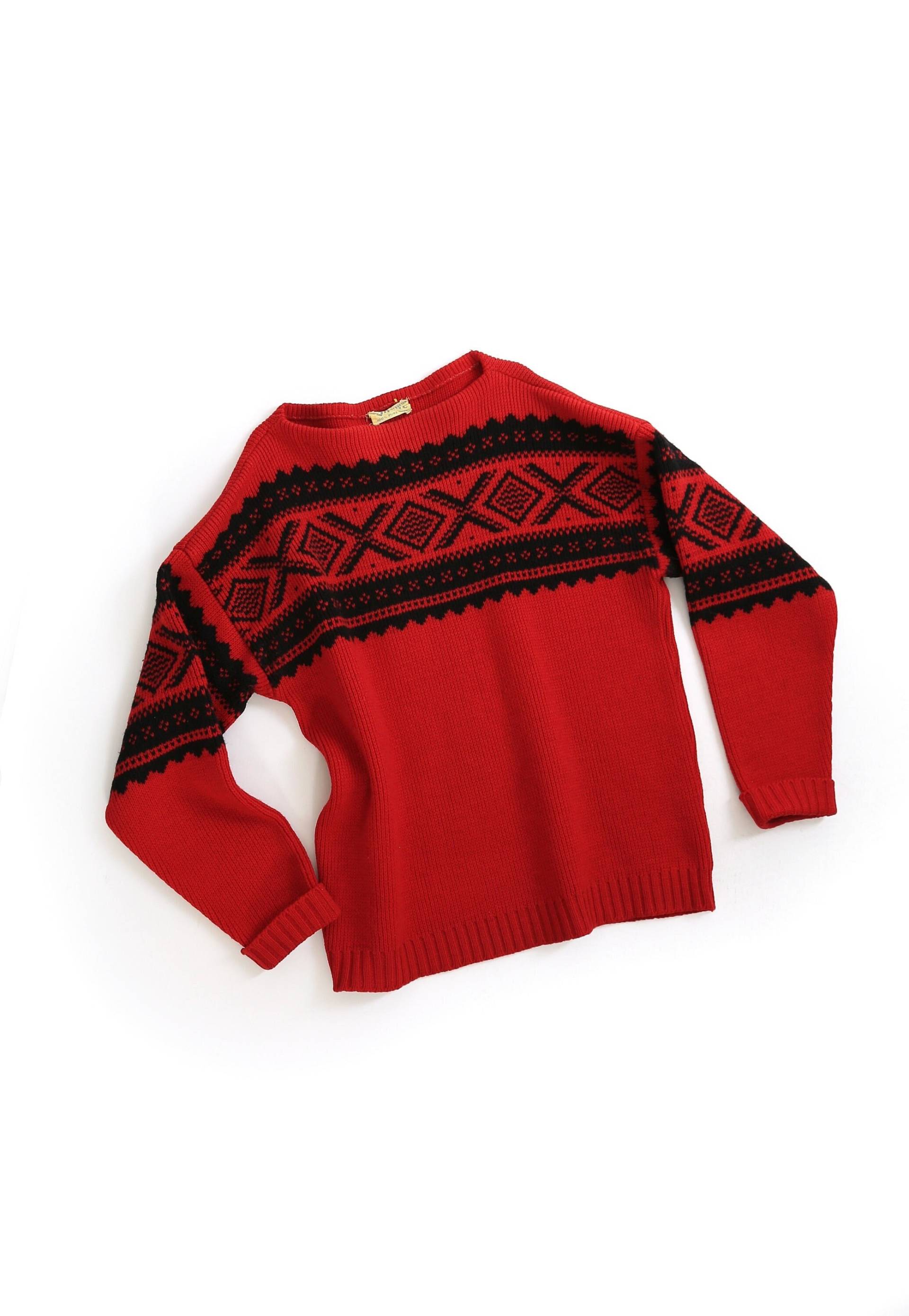 Vintage 60Er Jahre Pullover Aus Wolle in Rot Handgestrickt Vintage 60Er Jahre Pullover Aus Wolle in Rot Handgestrickt von CALIVINTAGEUSA