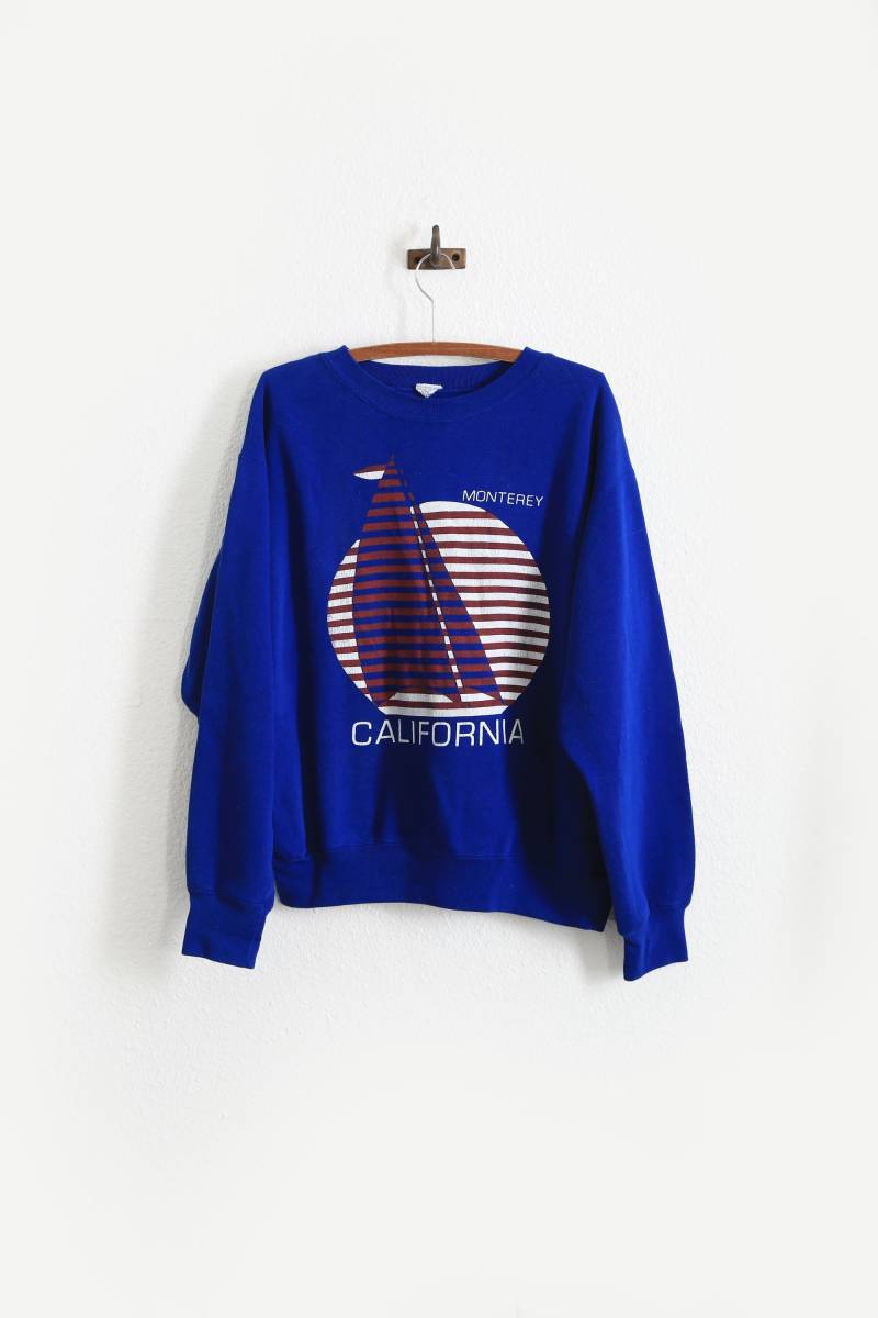 Vintage 90Er Jahre Monterey California Nautical Segelboot Sweatshirt von CALIVINTAGEUSA