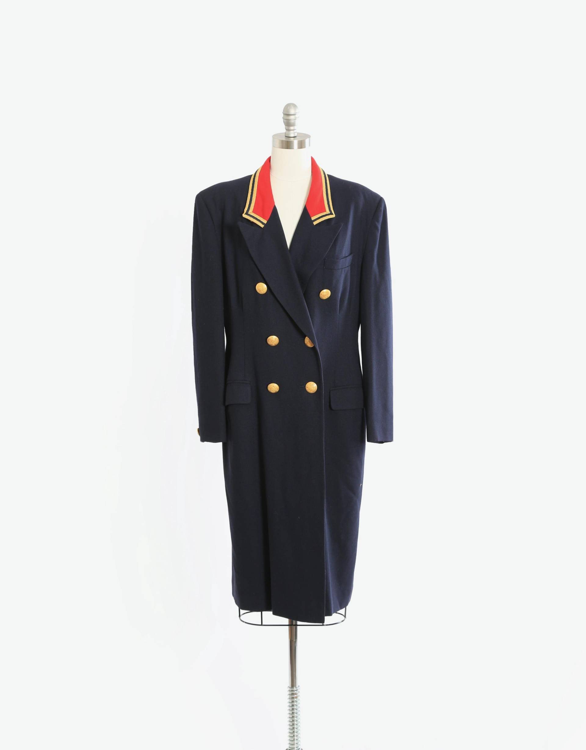 Vintage 90Er Jahre Nautical Sailor Wollkleid Mantel von CALIVINTAGEUSA