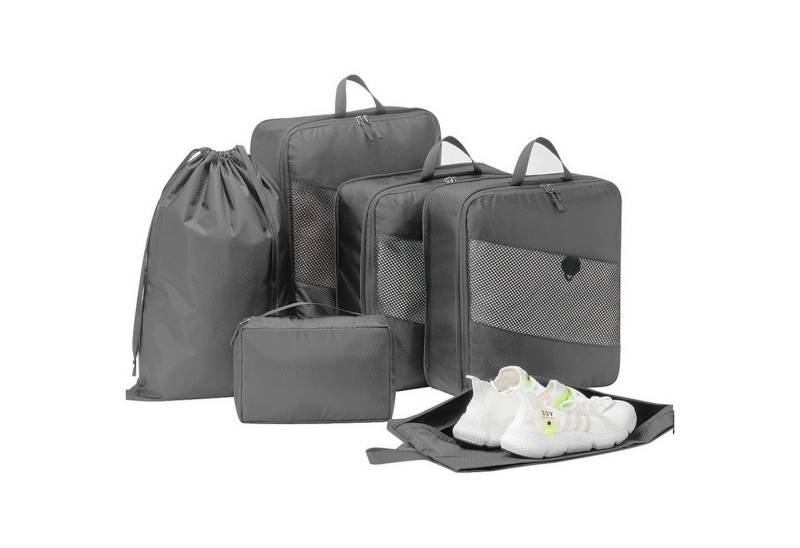 CALIYO Kofferorganizer Compression Packing Cubes Set für mehr Platz im Koffer & Backpack (6-tlg), Packtaschen mit Kompression für Rucksack & Koffer von CALIYO