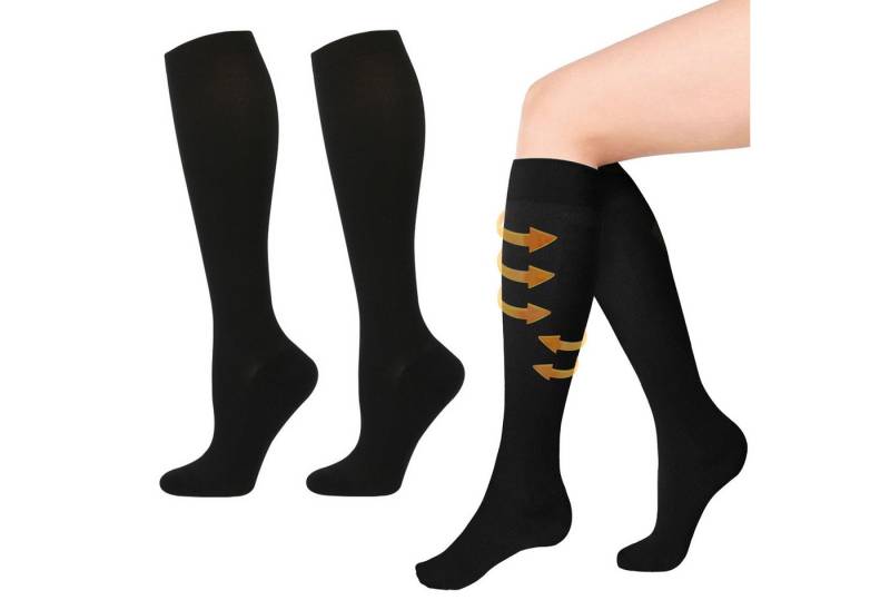 CALIYO Kompressionsstrümpfe Medizinische Kompressionsstrümpfe 2 Paar Damen & Herren Reisestrümpfe (2-Paar) High Calf Compression Socks Firm 20-30 mmHg für Krampfadern, Ödeme von CALIYO