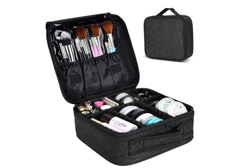 CALIYO Kosmetiktasche Portable Reise Make Up Tasche, Professionelle MakeUp Organizer Tasche, Schmink Aufbewahrung Kosmetische Wasserdicht mit Einstellbaren Teiler von CALIYO