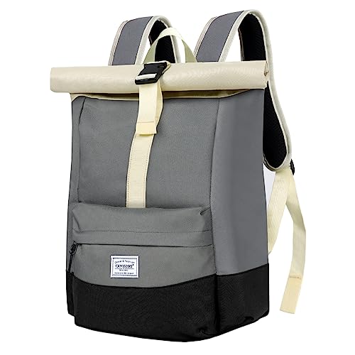 CALIYO Rolltop Rucksack Damen & Herren, Laptop Rucksack Handgepäck Rucksack mit Laptop Fach Wasserdichter Rucksack Rolltop mit Laptopfach Uni, Schule, Studium, Reisen. von CALIYO