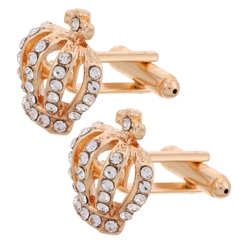 CALLARON 2-teiliges Herren-set Mit Goldener Krone Für Den Bräutigam Und Die Braut Modischer Strassstein Für Das Oberhemd von CALLARON