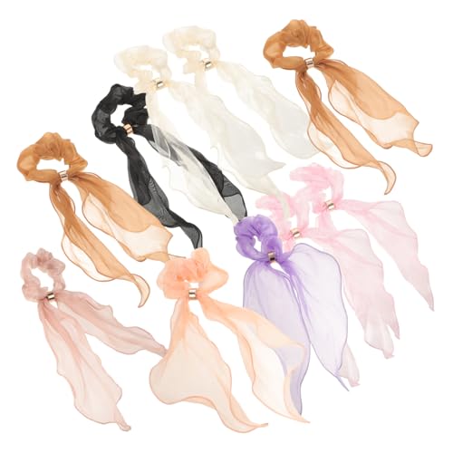 10 Stück Teiliges Satin Scrunchy Haargummis mit Langen Bändern für Damen Stylische Haaraccessoires für Dünnes und Dickes Haar von CALLARON