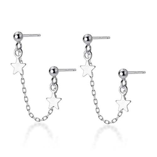 CALLARON Doppelohrringe Für Zwei Mit Sternförmiger Verzierung Ohrstecker Für Damen Hängeohrringe Mit Kette Statement-ohrschmuck Für Alltag Und Anlässe von CALLARON
