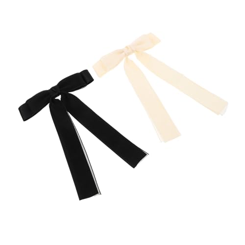 2 Haarschleifen Große Schleife Haarspange Haarnadel Pferdeschwanzhalter Zubehör Metallclips Französische Haarspangen Für Frauen Und Mädchen von CALLARON